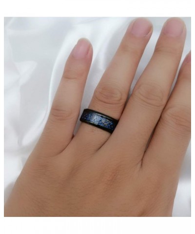 Couple Rings Black Plated Round cut Blue Cz Womens Wedding Ring Sets Stainless Steel Men Wedding Band Blue1 Men size7 $9.40 B...