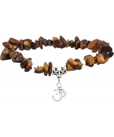 Eigso 7 Chakra Crystal Beads Pendants Bracelet for Men and Women Buddhist Meditation Wristbands Adjustable Tiger Eye-Om om $7...