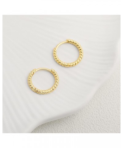 3 Pairs Small Hoop Earrings for Women, 14K Gold plated Hoop Huggie Earrings for Men, Tiny Huggie Hoop Earrings Set, Hypoaller...