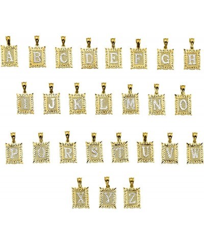 10K Two Tone Medium Block Initial Charm Pendant (A - Z) G $33.48 Pendants