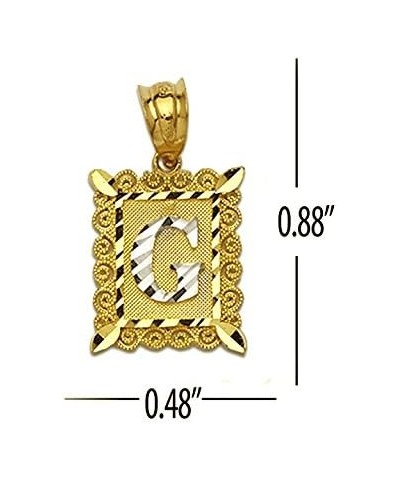 10K Two Tone Medium Block Initial Charm Pendant (A - Z) G $33.48 Pendants