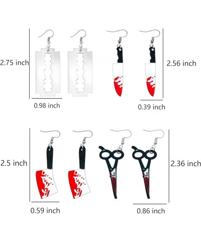 Knife Drop Dangle Earrings for Women Goth Acrylic Dagger Earrings Halloween Earring for Women Halloween Party Jewelry A $10.6...