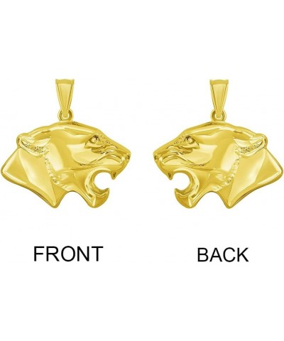 14k Yellow Gold 3D Jaguar Head Animal Pendant With Cable, Curb or Figaro Chain Necklace 24.0 Inches Curb Chain $81.70 Necklaces