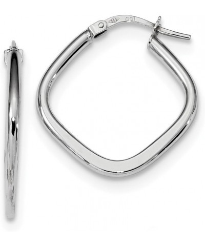 14k White Gold Square Tube Hoops Earrings - 23mm x 22mm $69.44 Earrings