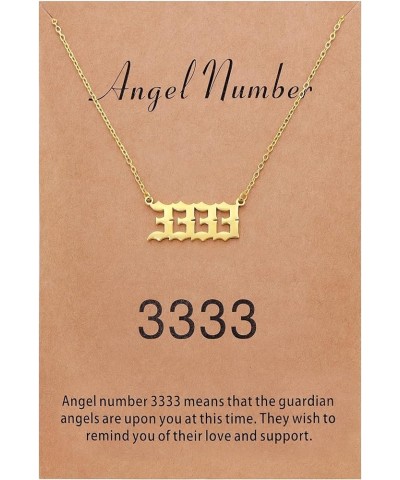 Angel Number Necklace for Women Dainty Gold Plated Number Necklace Numerology Jewelry Gifts for Women 3333 gold-plated $9.17 ...