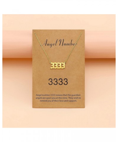 Angel Number Necklace for Women Dainty Gold Plated Number Necklace Numerology Jewelry Gifts for Women 3333 gold-plated $9.17 ...