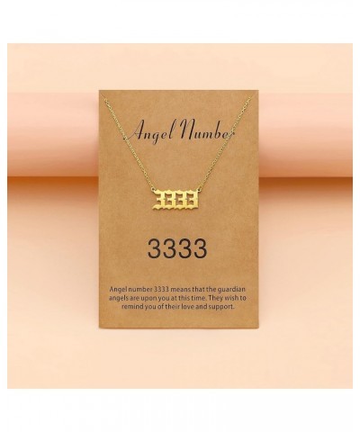 Angel Number Necklace for Women Dainty Gold Plated Number Necklace Numerology Jewelry Gifts for Women 3333 gold-plated $9.17 ...