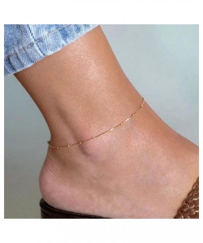 Ankle Bracelets for Women 18K Gold Plated Dainty Layering Anklets for Girls Layered Coin Chain Anklet Bracelets Stainless Ste...