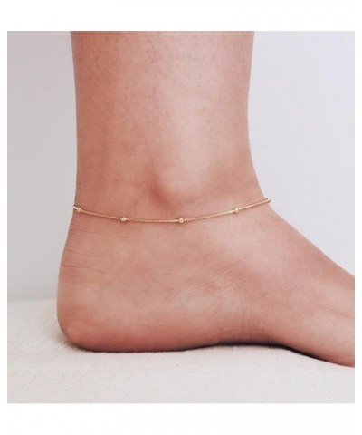 Ankle Bracelets for Women 18K Gold Plated Dainty Layering Anklets for Girls Layered Coin Chain Anklet Bracelets Stainless Ste...