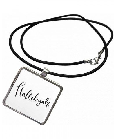 Hallelujah in Calligraphy - Necklace With Pendant (ncl-362621) Necklace With Rectangle Pendant $10.07 Necklaces