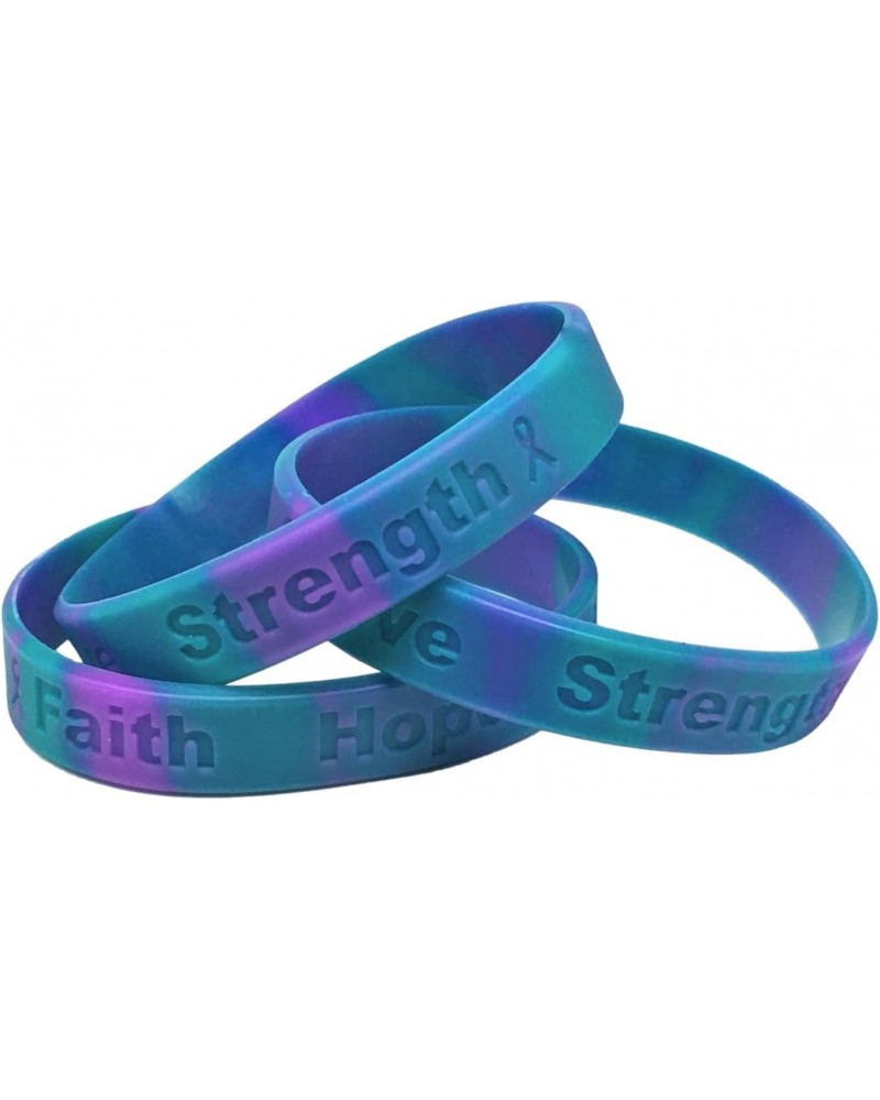 25 Suicide Teal and Purple Silicone Awareness Bracelets - Medical Grade Silicone - Latex and Toxin Free (25 Bracelets) $13.00...