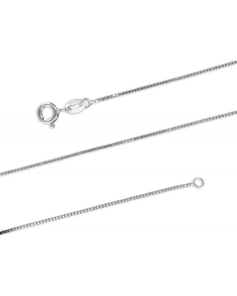 Authentic Sterling Silver 0.8mm 1mm 2mm 3mm Box Chain Necklace Tarnish Resistant Hypoallergenic Nickel Free Women Men Jewelry...