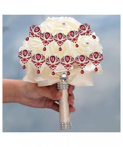 All-Match Accessories Brooches Wedding Bridal Big Crystal Rhinestone Bouquet Brooch Pin for Women Red 1 $10.25 Others