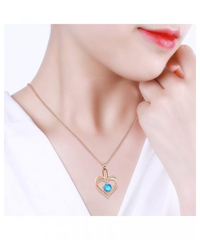 Cremation Jewelry Heart Birthstone Urn Necklace for Women, Love Heart Pendant Necklace for Ashes Pendant Jewelry for Women Cr...