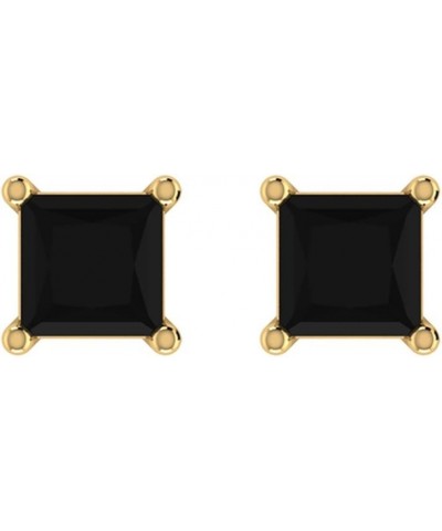 Black Diamond Stud Earrings for Women Men Princess Cut 14K Gold Gift Box Authenticity Cards Yellow Gold 0.25 carats $59.16 Ea...