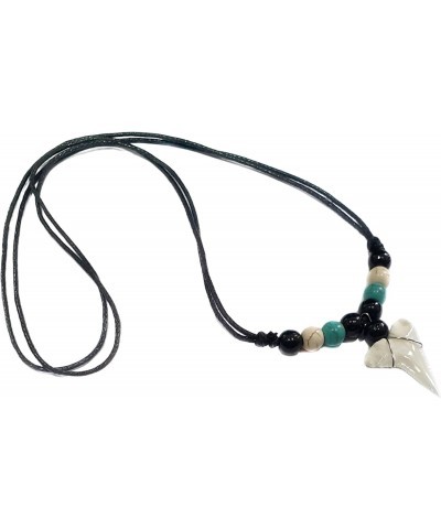 Genuine Shark Tooth Necklace, Mako Shark Tooth Necklace for Men, Ocean Inspired Handmade Beads Surfer Shark Tooth Necklace fo...