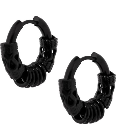 Goth Gothic Punk Rock Hoop Earrings Jewelry Gift for Men and Women Black Knots Rings $6.59 Earrings