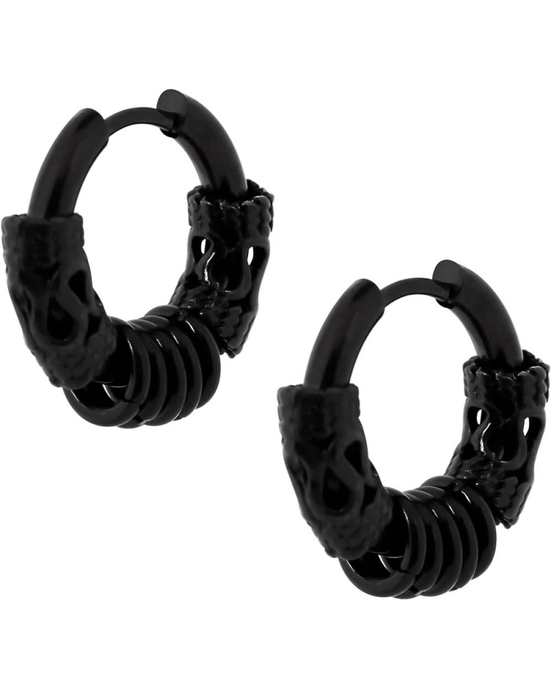 Goth Gothic Punk Rock Hoop Earrings Jewelry Gift for Men and Women Black Knots Rings $6.59 Earrings