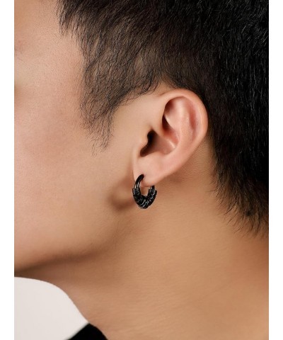 Goth Gothic Punk Rock Hoop Earrings Jewelry Gift for Men and Women Black Knots Rings $6.59 Earrings