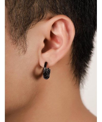 Goth Gothic Punk Rock Hoop Earrings Jewelry Gift for Men and Women Black Knots Rings $6.59 Earrings