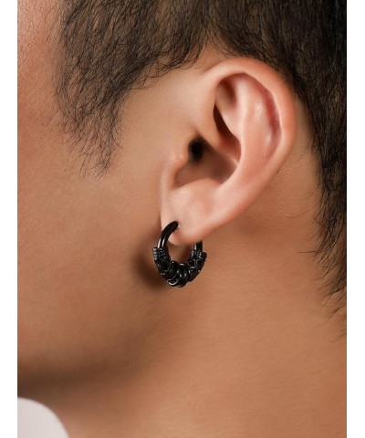 Goth Gothic Punk Rock Hoop Earrings Jewelry Gift for Men and Women Black Knots Rings $6.59 Earrings