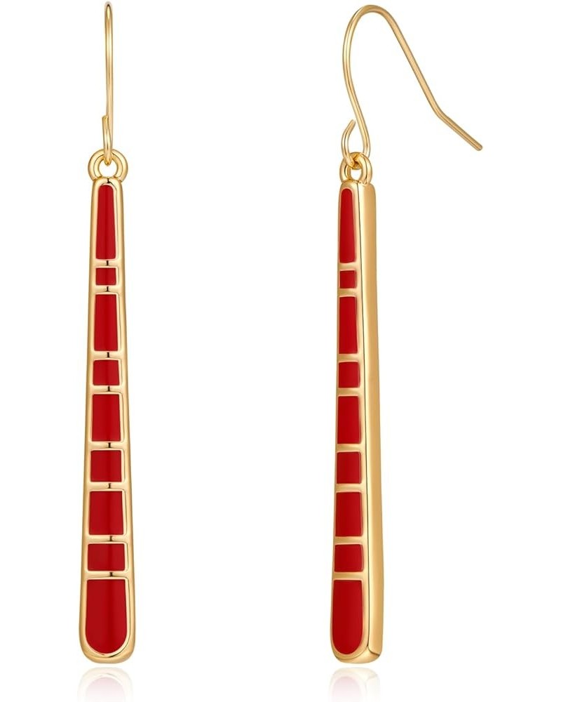 Color Dangle Earrings for Women Red Black Green White Earring Drop Earrings Jewelry red bar $9.17 Earrings