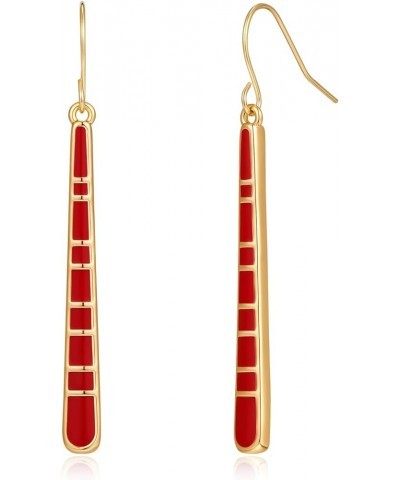 Color Dangle Earrings for Women Red Black Green White Earring Drop Earrings Jewelry red bar $9.17 Earrings