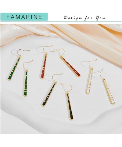 Color Dangle Earrings for Women Red Black Green White Earring Drop Earrings Jewelry red bar $9.17 Earrings