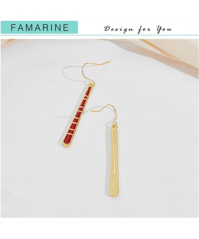 Color Dangle Earrings for Women Red Black Green White Earring Drop Earrings Jewelry red bar $9.17 Earrings