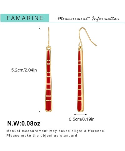 Color Dangle Earrings for Women Red Black Green White Earring Drop Earrings Jewelry red bar $9.17 Earrings