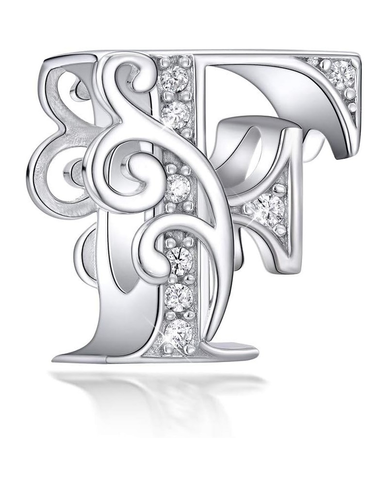 Initial Charms 925 Sterling Silver Letter A-Z Charms for Snake Chain Bracelet Necklace Alphabet Beads F $13.99 Bracelets