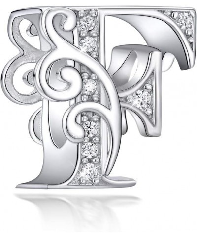 Initial Charms 925 Sterling Silver Letter A-Z Charms for Snake Chain Bracelet Necklace Alphabet Beads F $13.99 Bracelets