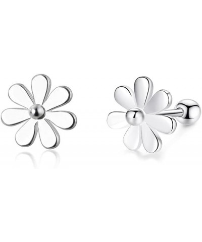 Cute Flower Cartilage Stud Earrings S925 Sterling Silver for Women Teen Girls Minimalist Daisy Flower Screwbacks Tragus Helix...