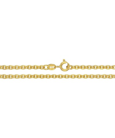 14K Gold or White Gold Filled Bracelet, Anklet, or Ankle Chain, 3mm Rolo Cable Chain for Women and Men, Made in Italy, Waterp...