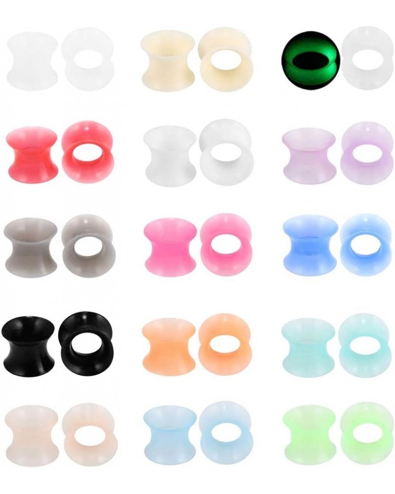 Thin Silicone Ear Plugs Tunnels Flexible Ear Earlets Ear Gauges Expander Stretchers Double Flared Flesh Ear Piercing Jewelry ...