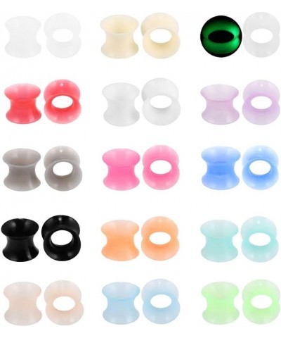 Thin Silicone Ear Plugs Tunnels Flexible Ear Earlets Ear Gauges Expander Stretchers Double Flared Flesh Ear Piercing Jewelry ...