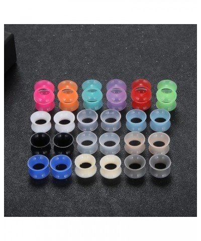 Thin Silicone Ear Plugs Tunnels Flexible Ear Earlets Ear Gauges Expander Stretchers Double Flared Flesh Ear Piercing Jewelry ...