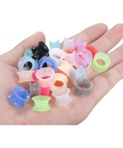 Thin Silicone Ear Plugs Tunnels Flexible Ear Earlets Ear Gauges Expander Stretchers Double Flared Flesh Ear Piercing Jewelry ...