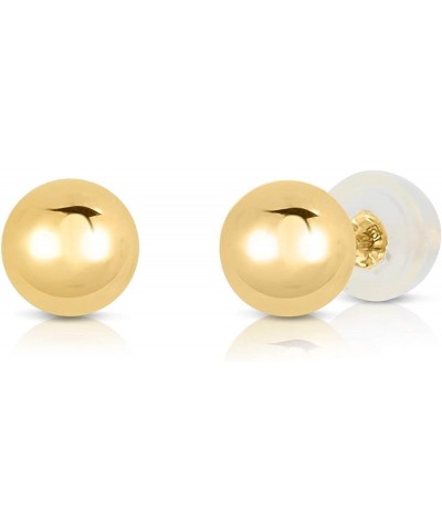 14k Yellow Gold Ball Stud Earrings with Silicone covered Gold Pushbacks 4mm $16.40 Earrings