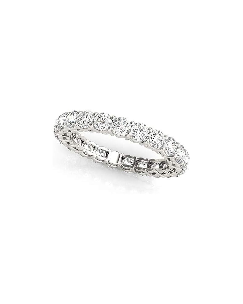 2 Carat - 8 Carat | Certified Round Lab Grown Diamond Eternity Ring For Women | 14K White Gold | G-H-SI Quality Revival Diamo...