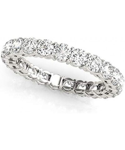 2 Carat - 8 Carat | Certified Round Lab Grown Diamond Eternity Ring For Women | 14K White Gold | G-H-SI Quality Revival Diamo...