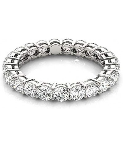 2 Carat - 8 Carat | Certified Round Lab Grown Diamond Eternity Ring For Women | 14K White Gold | G-H-SI Quality Revival Diamo...