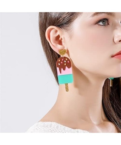 Donut Cone Popsicle Women Girl Pendant Earrings Cute Food Acrylic Earrings Jewelry Gifts for Friend popsicle $4.88 Earrings