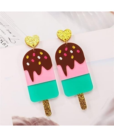 Donut Cone Popsicle Women Girl Pendant Earrings Cute Food Acrylic Earrings Jewelry Gifts for Friend popsicle $4.88 Earrings