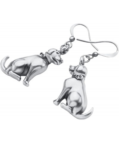 Antique Alloy Labrador Retriever Earrings Pet Dog Dangle Drop Fashion Gold Silver Plated Jewelry for Women Girls Silver $7.00...