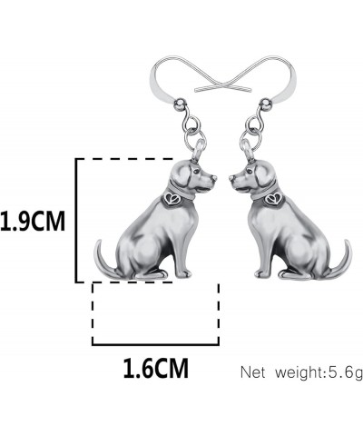 Antique Alloy Labrador Retriever Earrings Pet Dog Dangle Drop Fashion Gold Silver Plated Jewelry for Women Girls Silver $7.00...