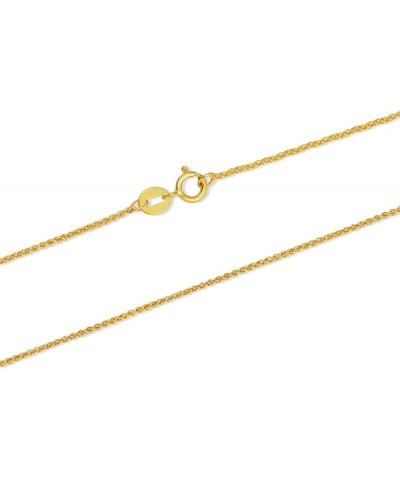 14k Yellow Gold 0.8mm-1.5mm Thin Gold Chain Necklace with Spring Clasp, Cable Chain/Cuban Link Curb Chain/Rope Chain/Rolo Cha...