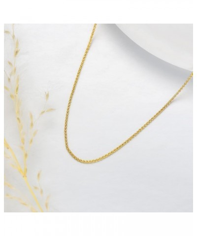 14k Yellow Gold 0.8mm-1.5mm Thin Gold Chain Necklace with Spring Clasp, Cable Chain/Cuban Link Curb Chain/Rope Chain/Rolo Cha...