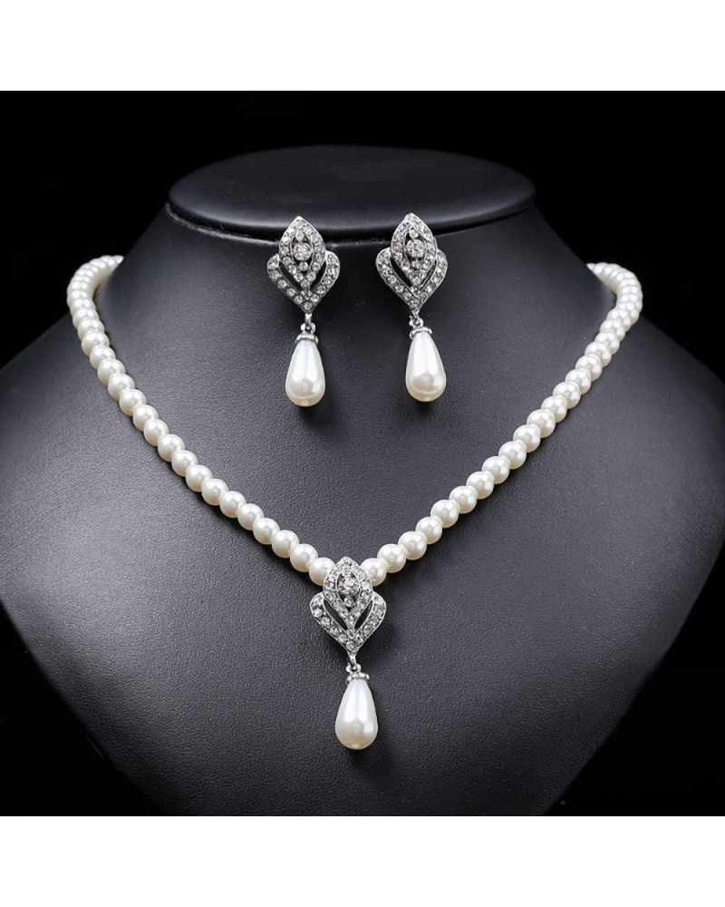 Exquisite Crystal Jewelry Set with Gift Box, Wedding 2 Piece Diamond Necklace Earrings Set Accessories for Party, 925 Zircon ...