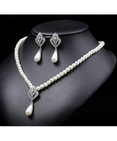 Exquisite Crystal Jewelry Set with Gift Box, Wedding 2 Piece Diamond Necklace Earrings Set Accessories for Party, 925 Zircon ...